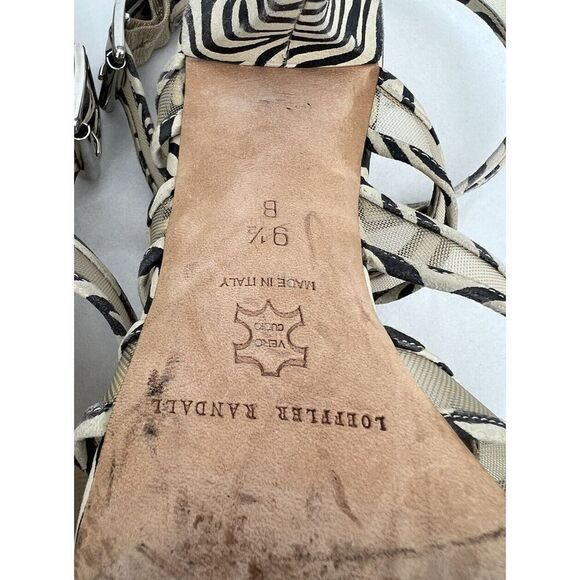 Randall Loeffler Paige Suede Cross Strap Animal Print Heels Size 9.5 - Picture 14 of 14